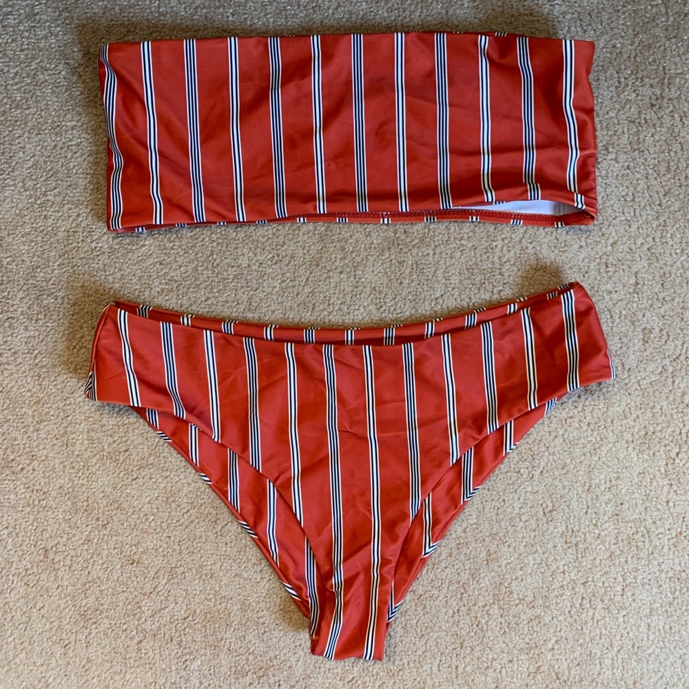 Bandeau Rusty Orange bikini set!